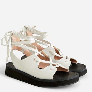 J. Crew Lace-up mini wedge platform sandals in suede - 8